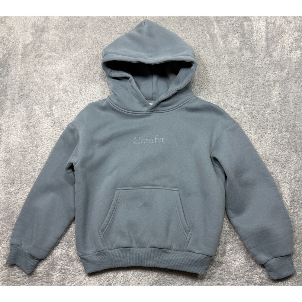 Comfrt Hoodie‎ Kids L Steel Gray Fleece Sweatshirt Pullover Kangaroo Pocket